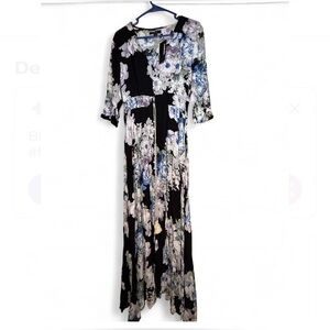 Annabelle Black and Blue Floral Maxi Dress